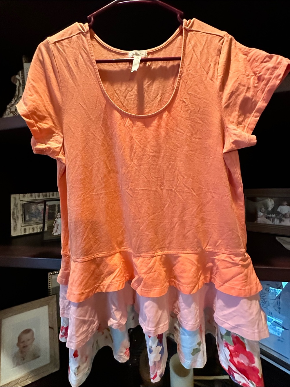 Matilda Jane Coral Layered Ruffle Short-Sleeve Tunic